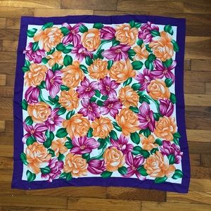 Vintage Adrienne Vittadini tulip Silk Square Scarf